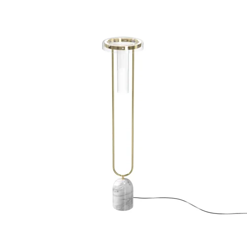 Торшер LED Ikebana MOD463FL-L24BS3K Maytoni прозрачный на 1 лампу, основание латунь в стиле современный 