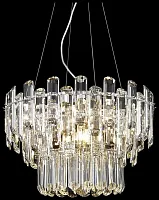 Люстра подвесная Lazzara WE107.09.103 Wertmark прозрачная на 9 ламп, основание никель в стиле классический 