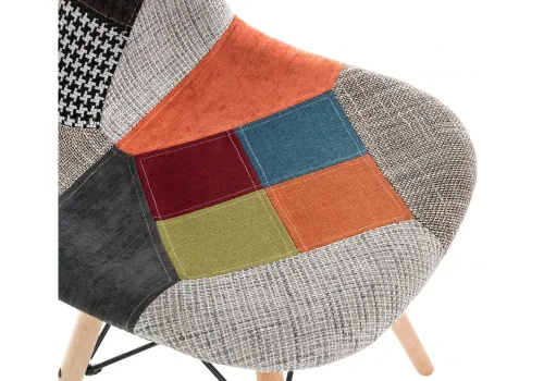 Деревянный стул Multicolor 11729 Woodville, разноцветный/ткань, ножки/массив бука/натуральный, размеры - ****470*500 фото 9