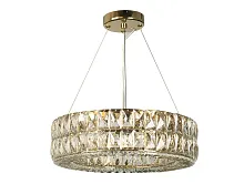 Люстра подвесная 10124+4/S gold Newport прозрачная на 8 ламп, основание золотое в стиле модерн 