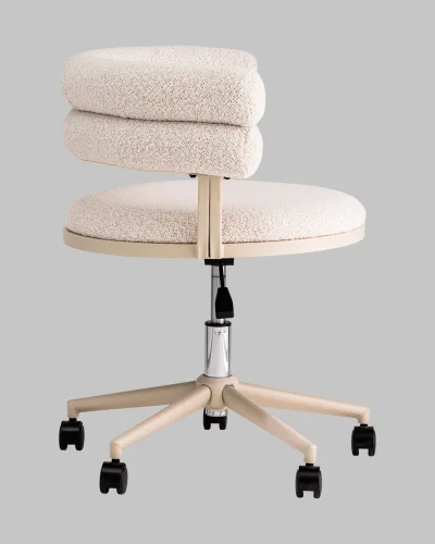 Стул офисный Ponty, светло-серый, серые ножки УТ000040476 Stool Group, серый/букле, ножки/пластик/бежевый, размеры - 670*750***700*610 фото 3
