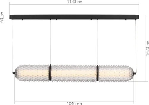 Светильник подвесной LED Saguaro SL6144.413.01 ST-Luce прозрачный на 1 лампу, основание чёрное в стиле современный линейный фото 3