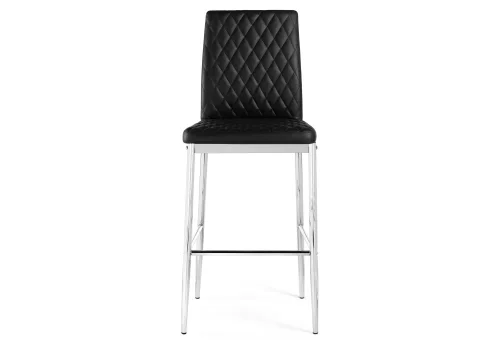Барный стул Teon black / chrome 15515 Woodville, чёрный/искусственная кожа, ножки/металл/хром, размеры - *1000***410*500 фото 2