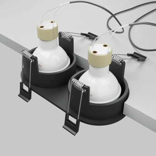 Светильник точечный Share DL126-02-GU10-B Maytoni чёрный на 2 лампы, основание чёрное в стиле современный овальный фото 5