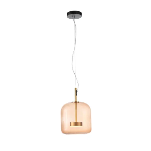 Светильник подвесной LED Palochino SL1053.273.01 ST-Luce янтарный на 1 лампу, основание чёрное золотое в стиле современный фото 2