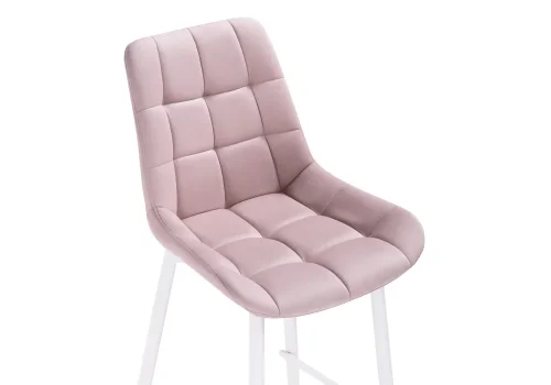 Полубарный стул Алст К розовый / белый 502122 Woodville, розовый/велюр, ножки/металл/белый, размеры - ****500*560 фото 5