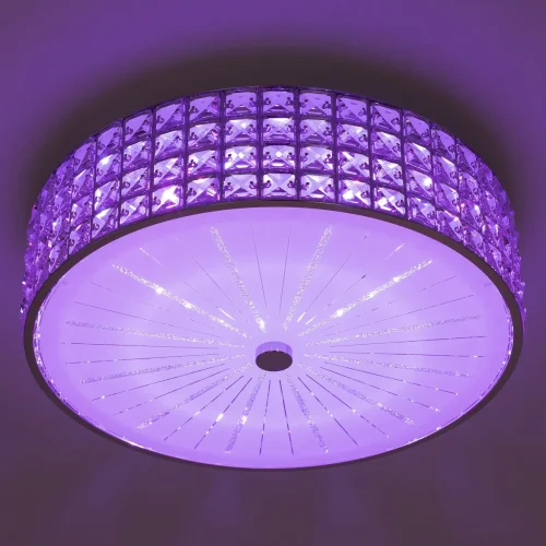 Люстра потолочная LED с пультом RGB Портал CL32415G1 Citilux прозрачная на 1 лампа, основание хром в стиле современный с пультом фото 4