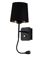 Бра PABLO AP2 BLACK/BLACK-GOLD Crystal Lux чёрный 1 лампа, основание чёрное в стиле современный гибкая ножка