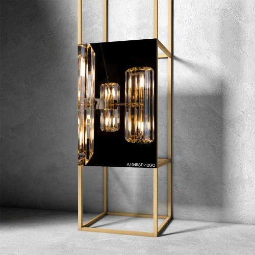 Люстра подвесная Santorini A1049SP-12GO Arte Lamp прозрачная на 12 ламп, основание золотое в стиле современный  фото 3