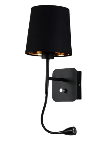 Бра PABLO AP2 BLACK/BLACK-GOLD Crystal Lux чёрный на 1 лампа, основание чёрное в стиле современный гибкая ножка