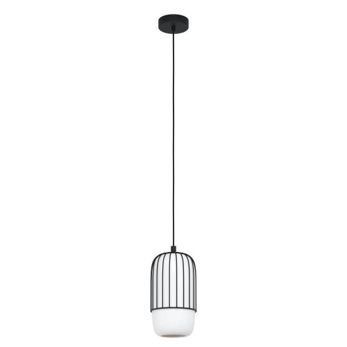 Светильник подвесной Muleges 99618 Eglo белый 1 лампа, основание чёрное в стиле современный 