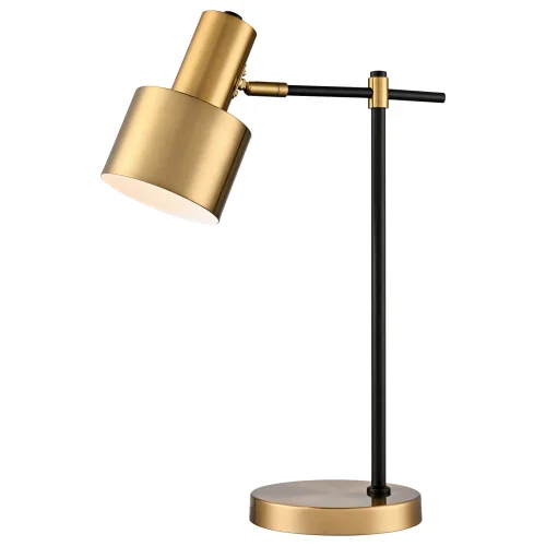 Настольная лампа офисная 481-404-01 Velante матовая золото на 1 лампу, основание матовое золото металл в стиле лофт современный 