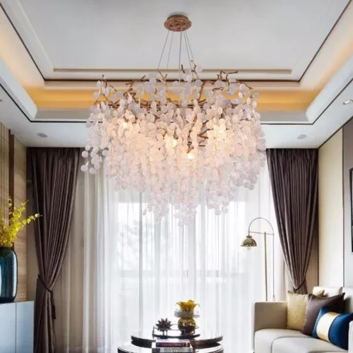 Люстра подвесная FAIRYTREE D60 140669-26 ImperiumLoft прозрачная на 8 ламп, основание медь в стиле современный фото 7