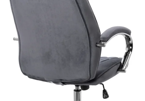 Компьютерное кресло Monte dark grey 11905 Woodville, серый/велюр, ножки/металл/хром, размеры - *1250***650*720 фото 5