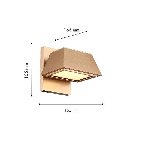 Настенный светильник уличный LED Trapezium 4301-1W Favourite уличный IP матовый золото на 1 лампу, плафон матовый золото в стиле хай-тек современный LED фото 2