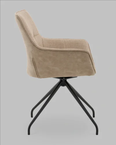 Кресло вращающееся Кимберли рогожка/замша бежевый УТ000041751 Stool Group, бежевый/рогожка замша, ножки/металл/чёрный, размеры - *****мм фото 3