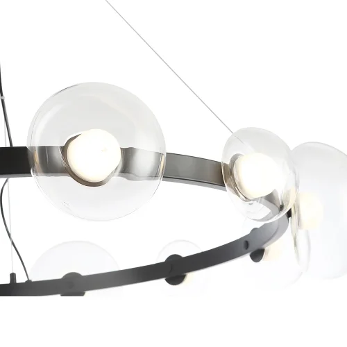 Люстра подвесная LED BOSQUE SP12 BLACK/TRANSPARENT Crystal Lux прозрачная на 12 ламп, основание чёрное в стиле современный  фото 6