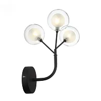 Бра Demele SL376.401.03 ST-Luce прозрачный белый 3 лампы, основание чёрное в стиле современный 