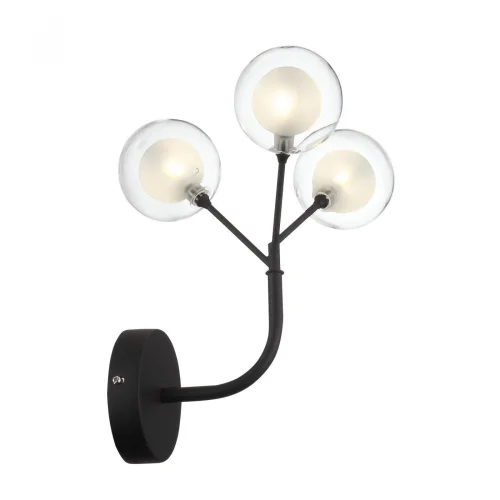 Бра Demele SL376.401.03 ST-Luce прозрачный белый на 3 лампы, основание чёрное в стиле современный 