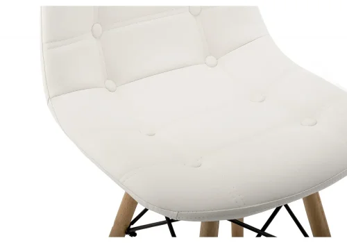 Деревянный стул Kvadro white 11823 Woodville, белый/искусственная кожа, ножки/массив бука/натуральный, размеры - ****450*490 фото 5