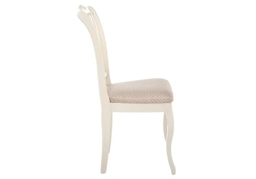 Деревянный стул Виньетта бежевый 371205 Woodville, бежевый/ткань, ножки/массив березы/молочный, размеры - ****440*500 фото 3