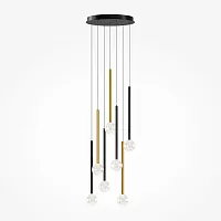 Люстра каскадная LED Bubble dream MOD383PL-L20BBS3K Maytoni прозрачная на 1 лампу, основание чёрное в стиле современный хай-тек 