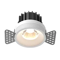 Светильник точечный LED Round DL058-12W3K-TRS-W Maytoni белый на 1 лампу, основание белое в стиле современный для затирки