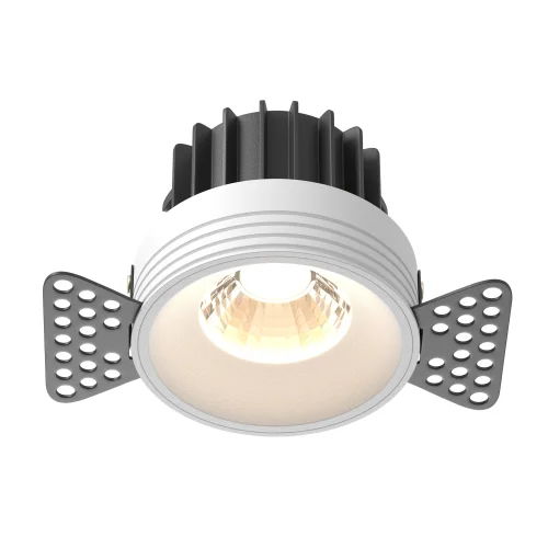 Светильник точечный LED Round DL058-12W3K-TRS-W Maytoni белый на 1 лампу, основание белое в стиле современный для затирки