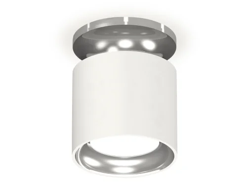 Светильник накладной XS7401103 Ambrella light белый 1 лампа, основание серебряное в стиле хай-тек современный круглый фото 2