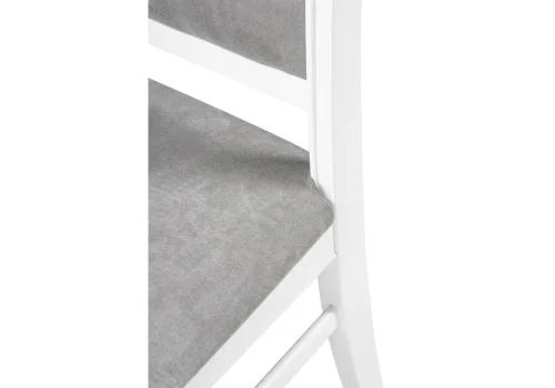 Деревянный стул Авелин серый велюр / белый 515983 Woodville, серый/велюр, ножки/массив бука дерево/белый, размеры - ****480*550 фото 6