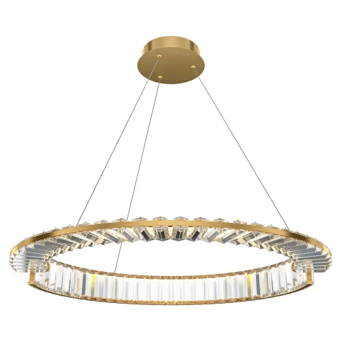 Люстра подвесная LED Krone P097PL-L36BS3K1 Maytoni прозрачная на 1 лампа, основание латунь в стиле современный кольца фото 3