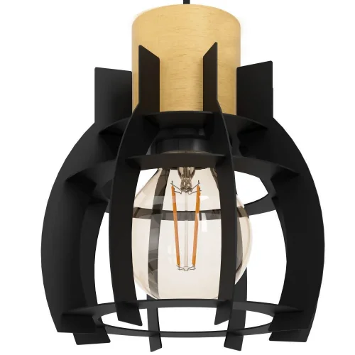 Светильник подвесной Stillington 43925 Eglo чёрный 3 лампы, основание чёрное в стиле лофт современный  фото 2
