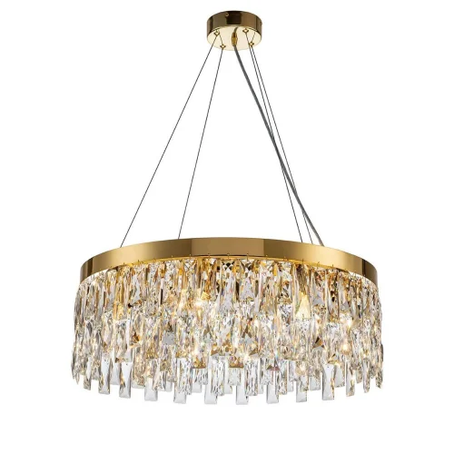Люстра подвесная Anna V000380 Indigo прозрачная на 8 ламп, основание золотое в стиле классический 