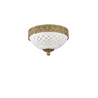 Люстра потолочная  PL 7112/2 Reccagni Angelo белая на 2 лампы, основание золотое в стиле классический 