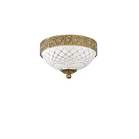 Люстра потолочная  PL 7112/2 Reccagni Angelo белая на 2 лампы, основание золотое в стиле классический 