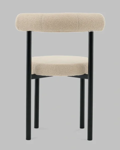 Стул обеденный Флорео букле бежевый УТ000041337 Stool Group, бежевый/букле, ножки/металл/чёрный, размеры - ***** фото 5
