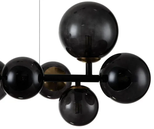 Светильник подвесной Molecola V000196 Indigo чёрный 10 ламп, основание чёрное в стиле хай-тек шар фото 4
