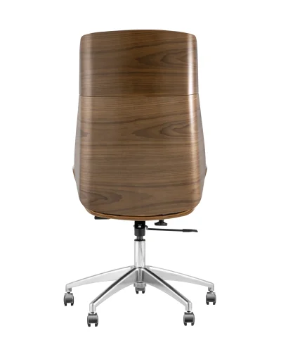 Кресло руководителя TopChairs Crown NEW, коричневое УТ000031356 Stool Group, коричневый/экокожа, ножки/металл/хром, размеры - ****600*640 фото 6