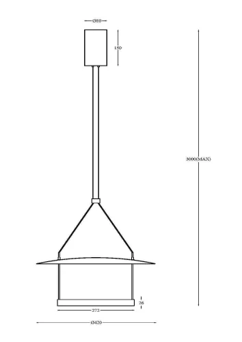 Светильник подвесной LED Ambience MOD280PL-L23B3K Maytoni белый чёрный 1 лампа, основание чёрное в стиле современный хай-тек отражённый свет фото 2