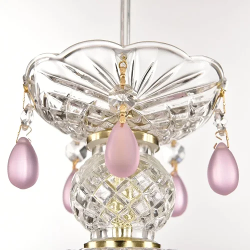 Светильник подвесной 14781P/22 G V7010 Bohemia Ivele Crystal прозрачный 1 лампа, основание золотое в стиле классический виноград фото 2