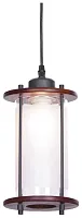 Светильник подвесной 597-706-01 Velante белый 1 лампа, основание коричневое в стиле кантри 