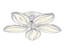Люстра потолочная LED с пультом Acrylica Original FA466 Ambrella light белая на 1 лампа, основание хром в стиле современный хай-тек с пультом