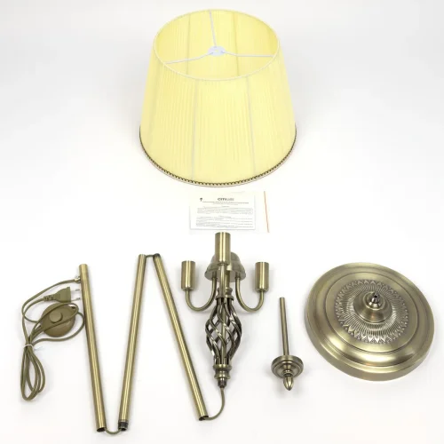 Торшер Вена CL402933 Citilux  бежевый 3 лампы, основание бронзовое в стиле классический прованс
 фото 9