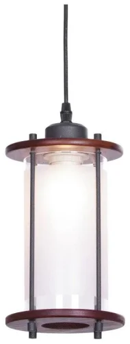 Светильник подвесной 597-706-01 Velante белый 1 лампа, основание коричневое в стиле кантри 
