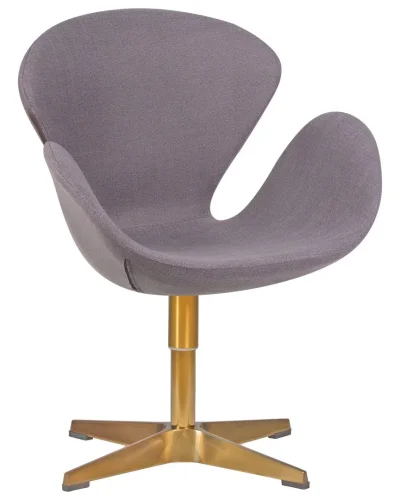 Кресло дизайнерское  69A-LMO SWAN, цвет сиденья серый (IF11), цвет основания золото Dobrin, серый/ткань, ножки/металл/золотой, размеры - ****710*600 фото 10