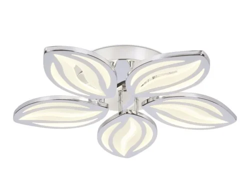 Люстра потолочная LED с пультом Acrylica Original FA466 Ambrella light белая на 1 лампа, основание хром в стиле современный хай-тек с пультом