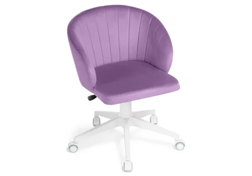 Компьютерное кресло Пард сиреневый 464232 Woodville, фиолетовый/велюр, ножки/пластик/белый, размеры - *870***590*600 фото 6