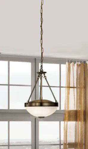 Светильник подвесной SAVOY 82747 Eglo белый 2 лампы, основание коричневое бронзовое в стиле классический  фото 3