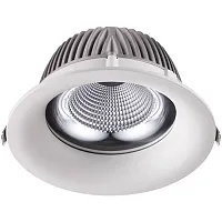 Светильник точечный LED Glok 358027 Novotech белый 1 лампа, основание белое в стиле современный 