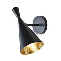 Бра лофт Foggi LDW 7712-A BK MATTE+GD Lumina Deco чёрный 1 лампа, основание чёрное в стиле лофт 
